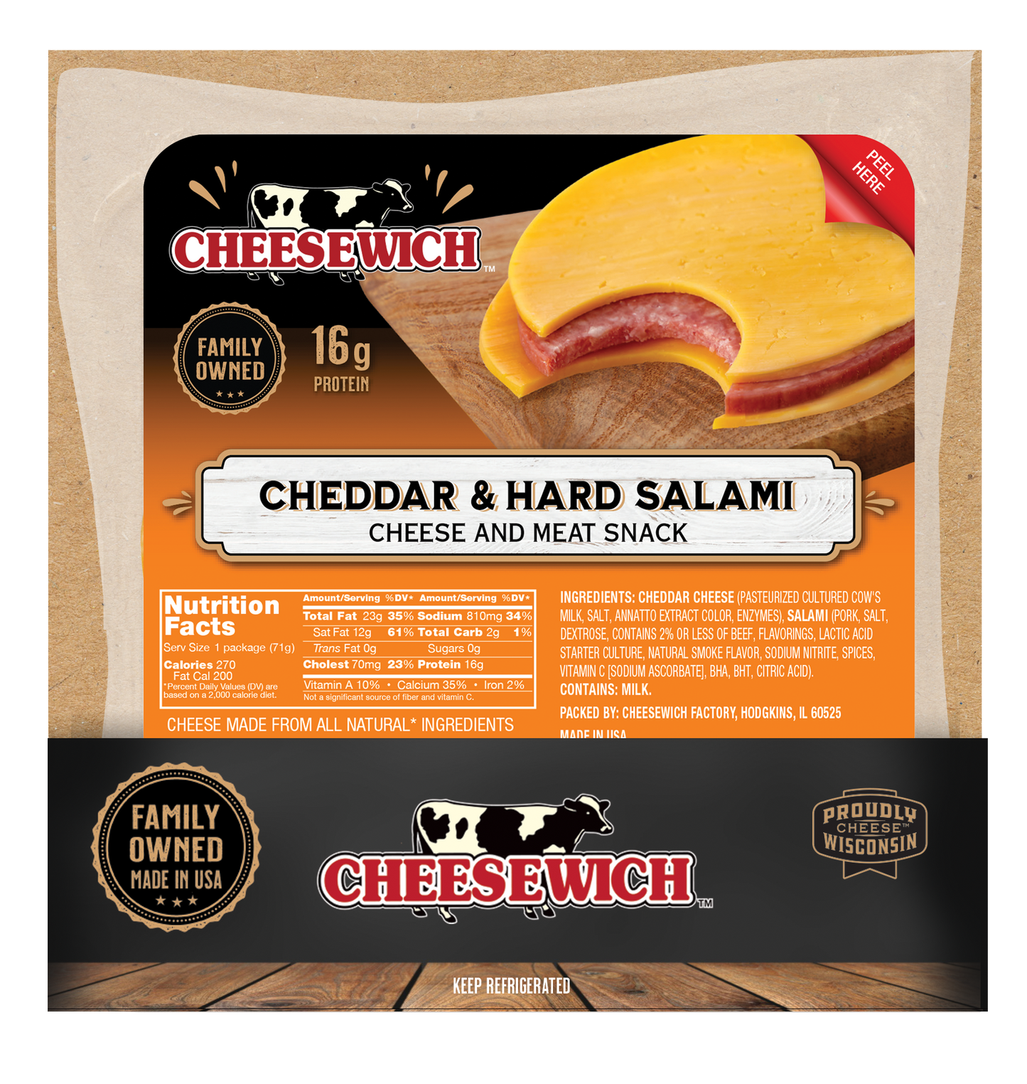 Cheesewich™ Cheddar & Hard Salami